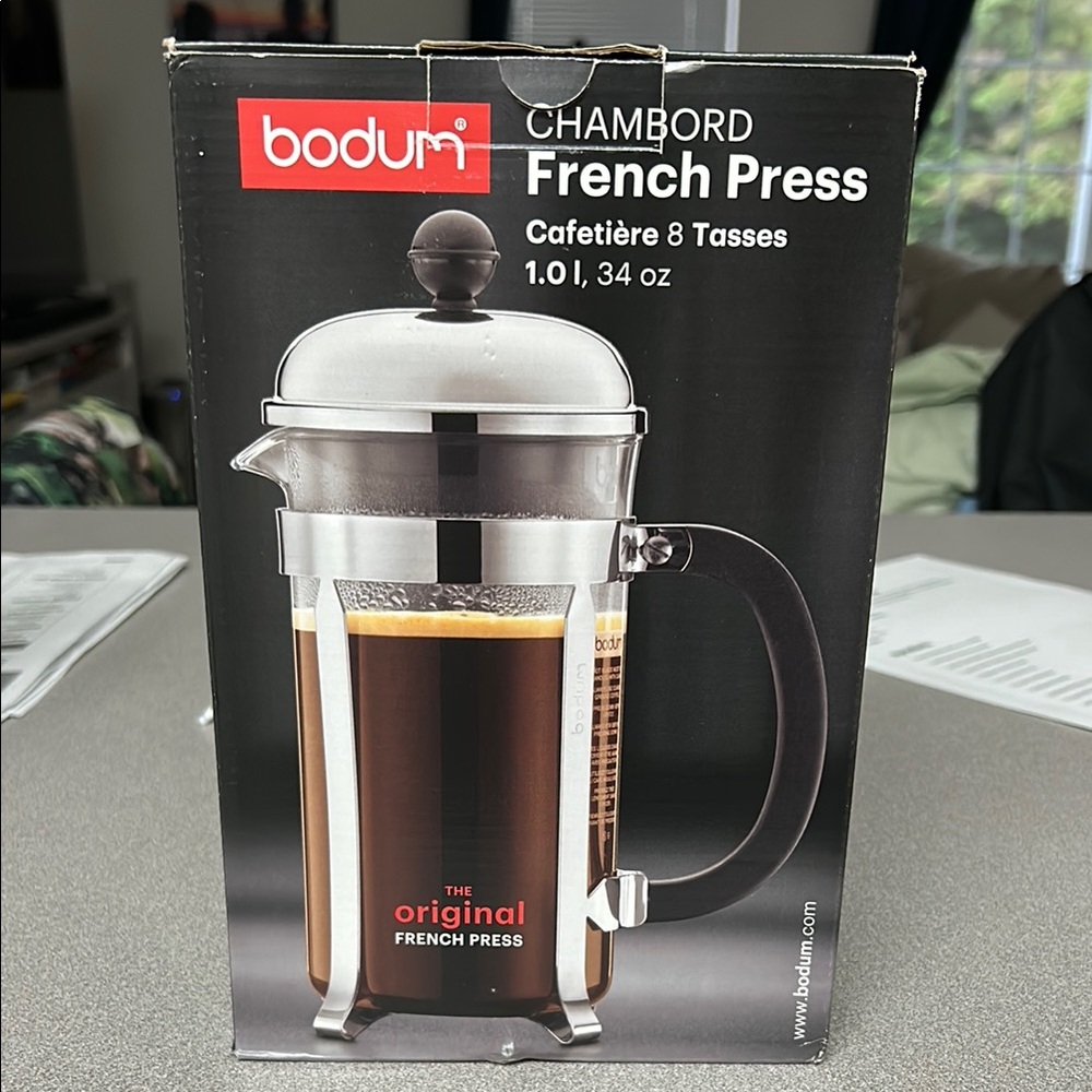 Bodum Chambord French Press Coffee Maker - Black and Silver